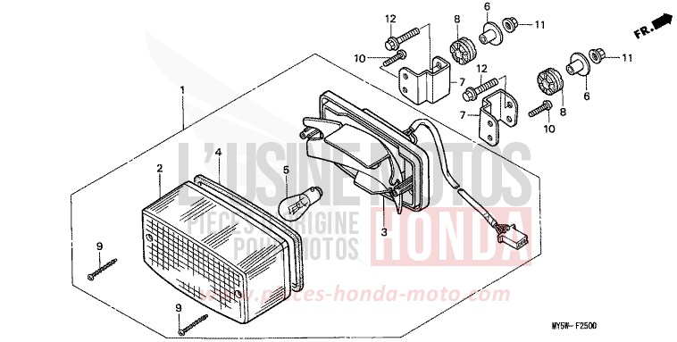 HECKLEUCHTE von CB1300 Super Bold'or ABS RADIANT RED METALLIC (R218K) von 1999